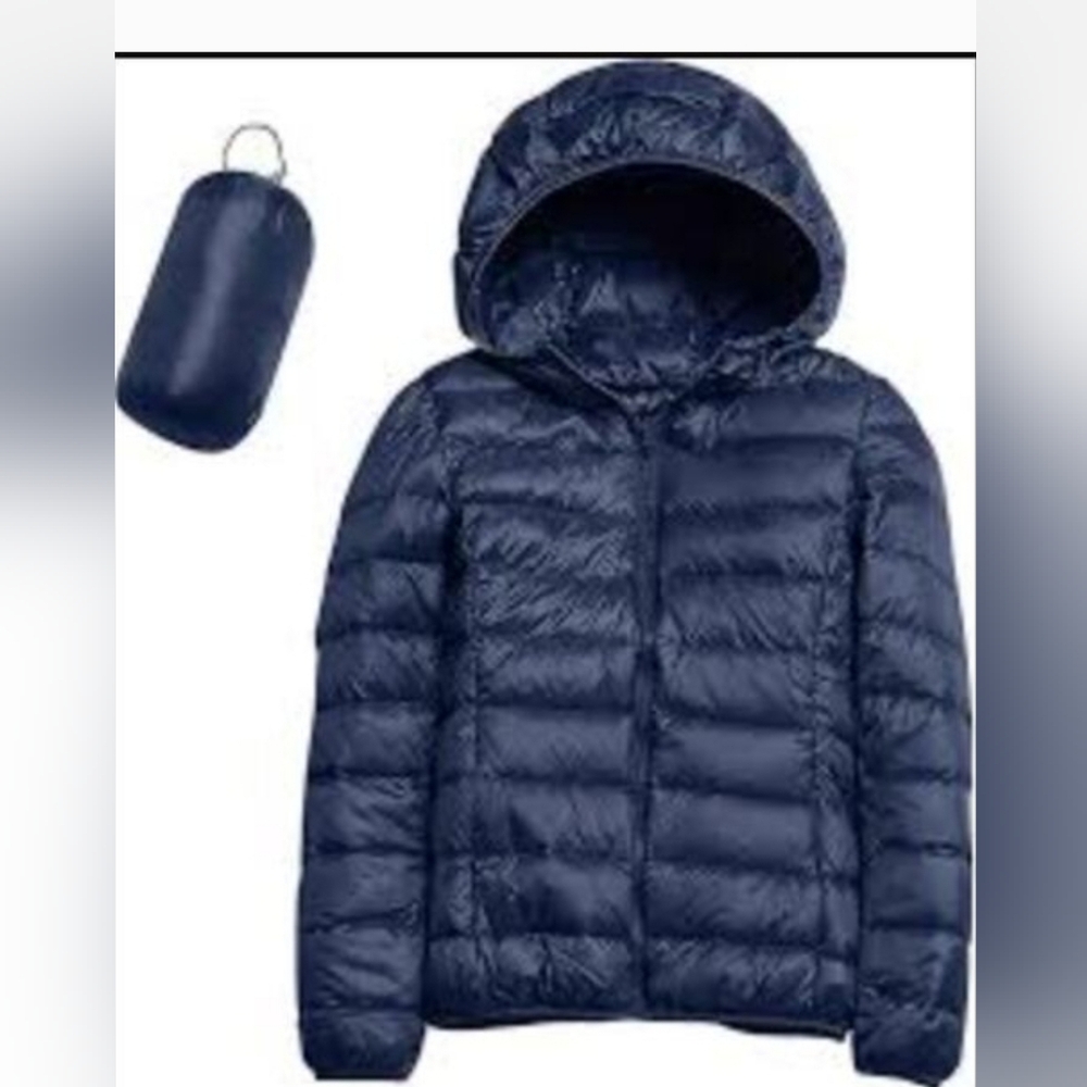 Lole Emeline Recycled Down Packable Puffer Jacket Navy Medium